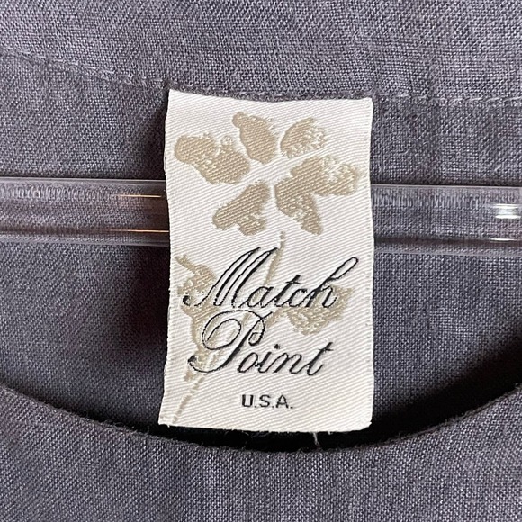Match Point USA Linen Lagenlook Gray Tunic Top Size S Patch Pockets‎ - Picture 5 of 5